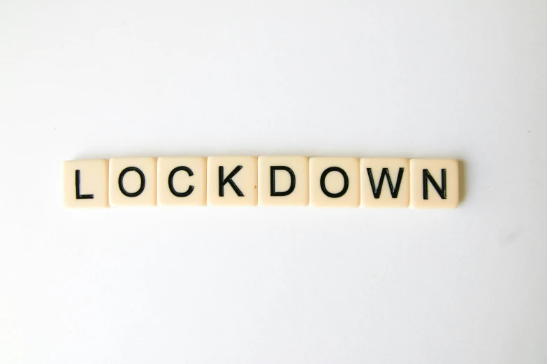 scrabble type block spelling'lockdown '