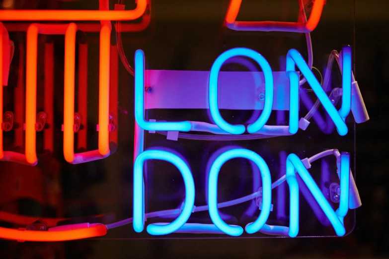 an image of neon sign that says london