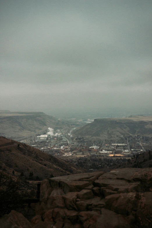 a view of the city from a mountain