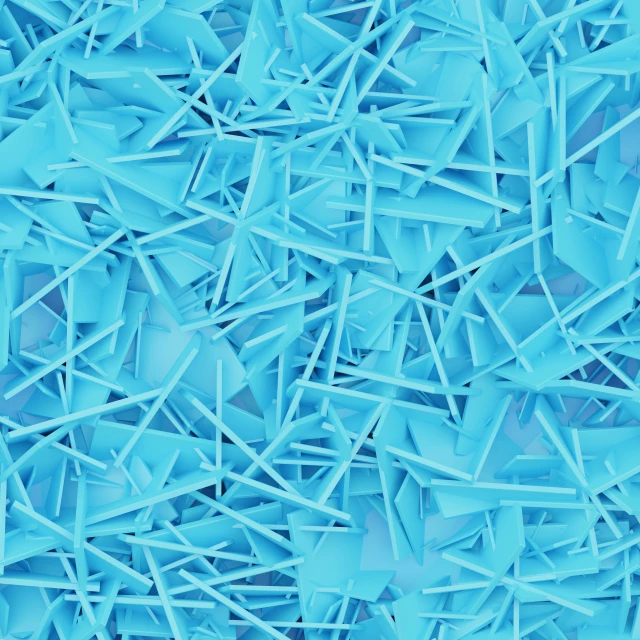 blue, shattered triangles that have been put together in a pattern