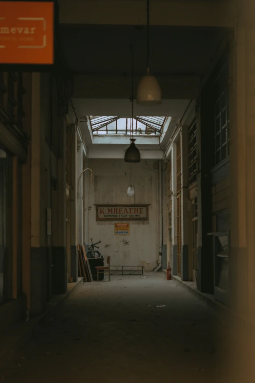 there is a large hallway that has been recently cleaned