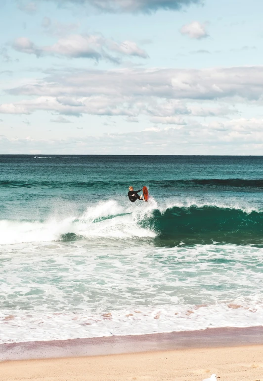 a surfer on a surfboard in the ocean