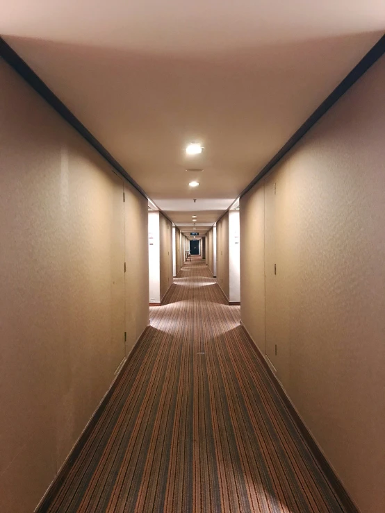 a long hallway that is in someone's house