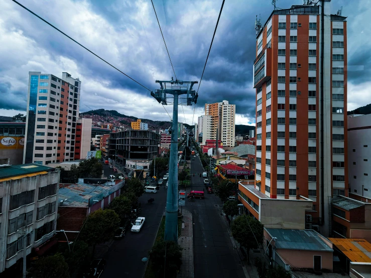 the city in the evening has no traffic on it