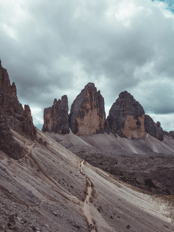 rocky mountain landscape with rock formations in the background