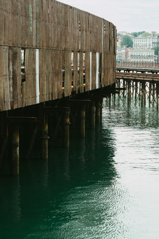 the large pier is made of wooden planks