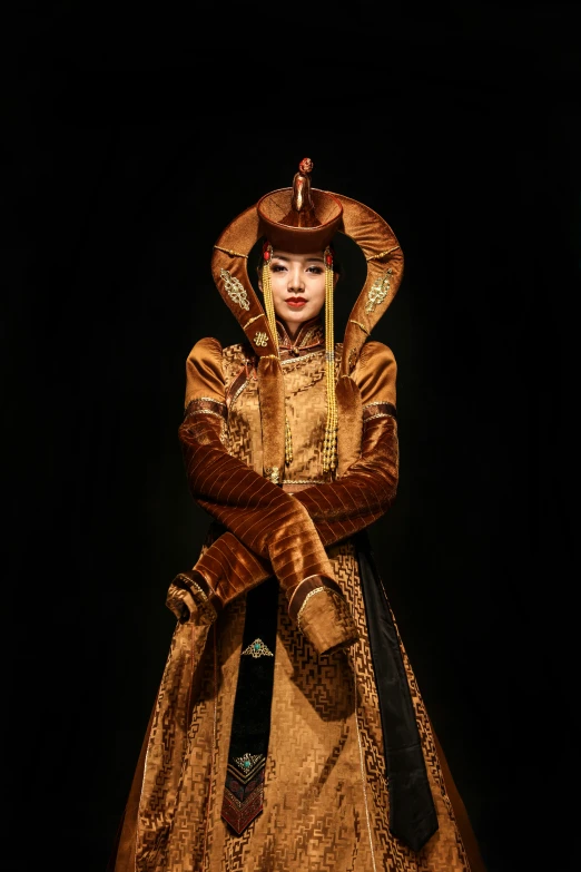 a person in costume standing in the dark