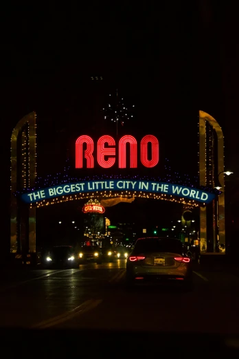a lit up sign that reads reno the biggest little city in the world