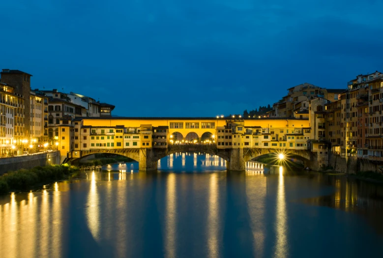 a river flowing between two large buildings in europe