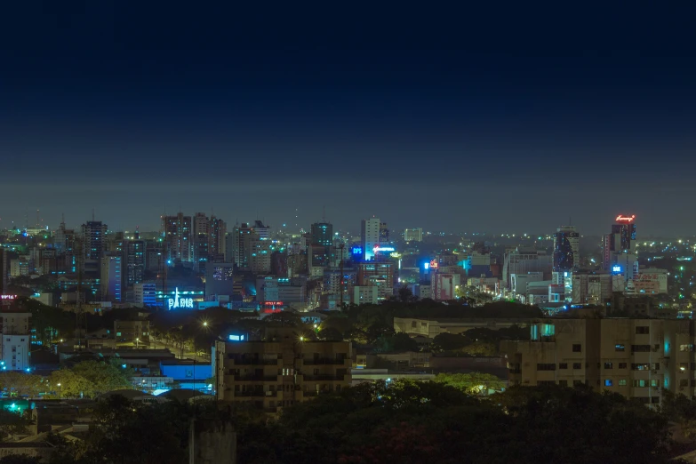 a picture of a big city lit up at night