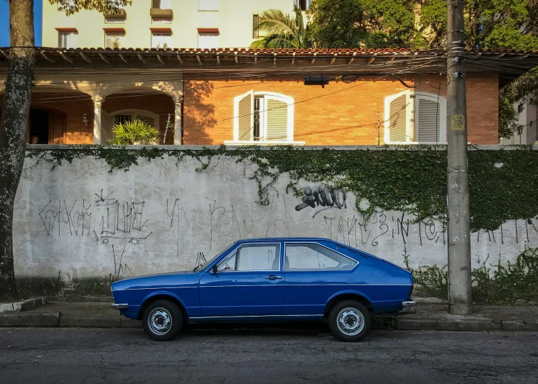 a car parked in front of an old building