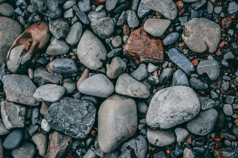 a large group of rocks on the ground