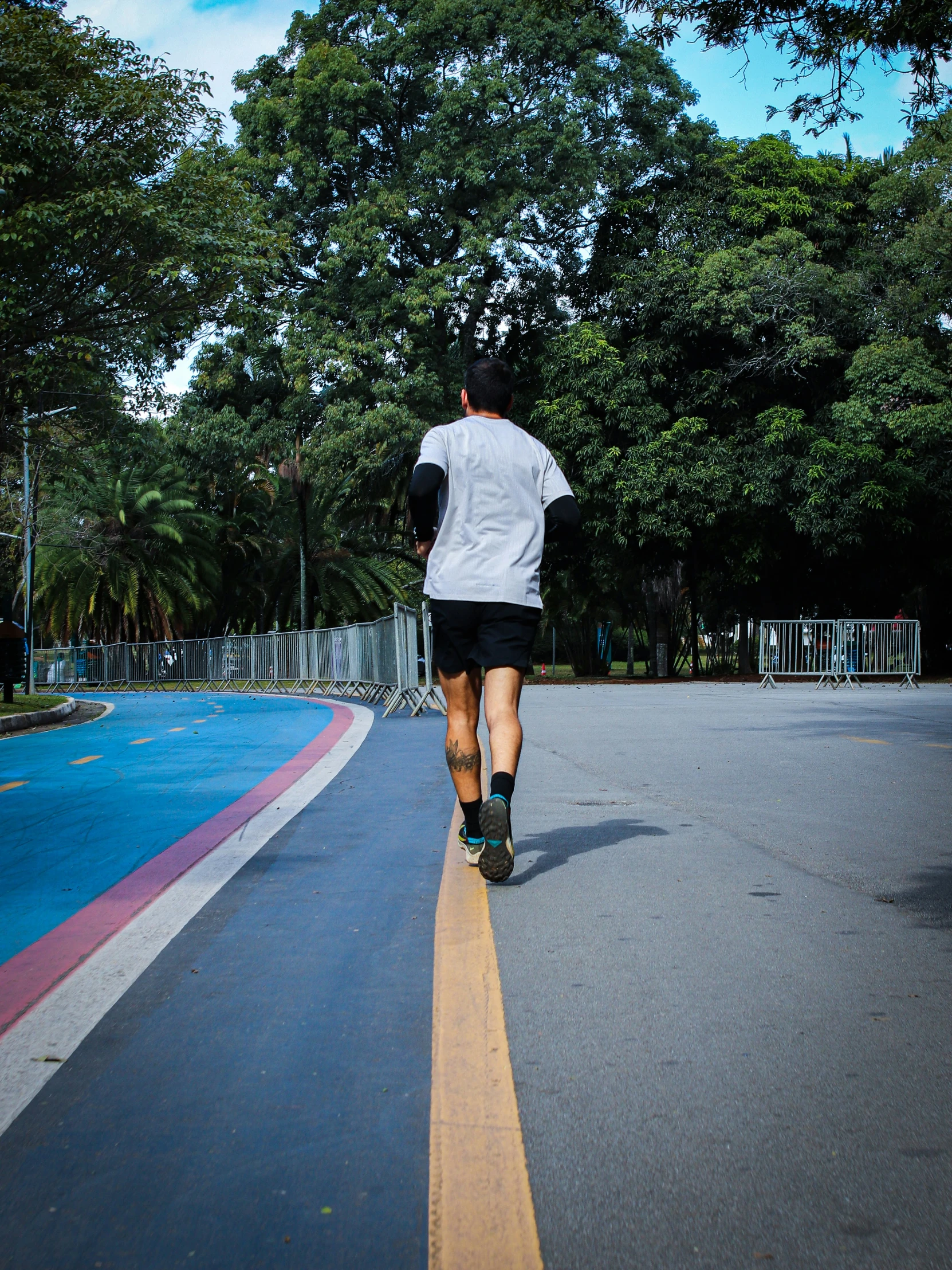 man on skateboard in the middle of an empty park