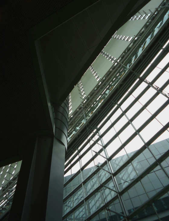 this building has very thin glass to see the roof