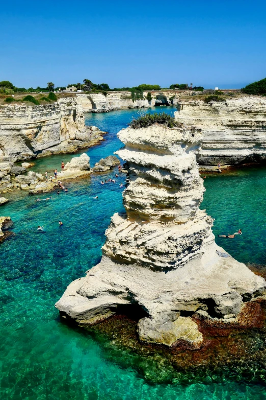 a view of some rocks from above