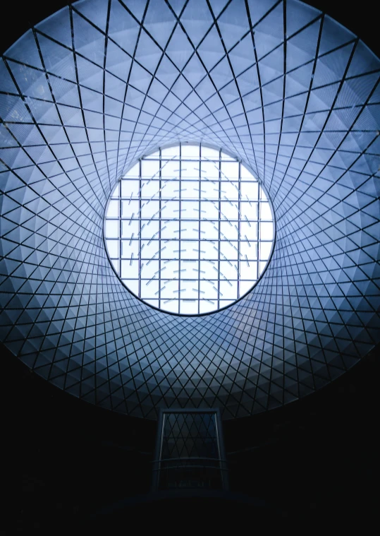 a circular window is shown in the center of a structure