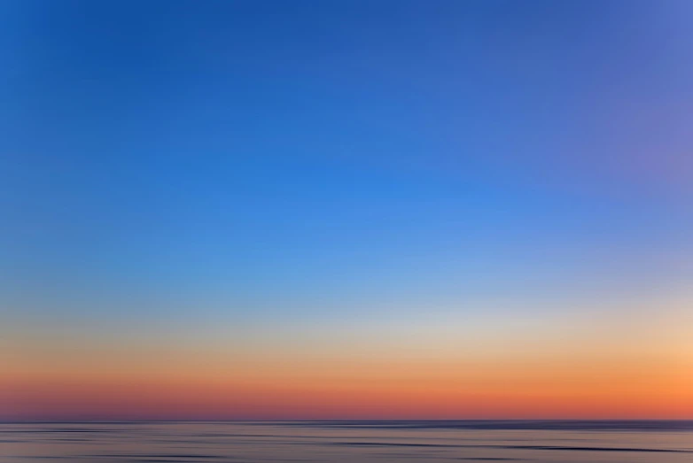 a bird flying above the ocean and the sunset