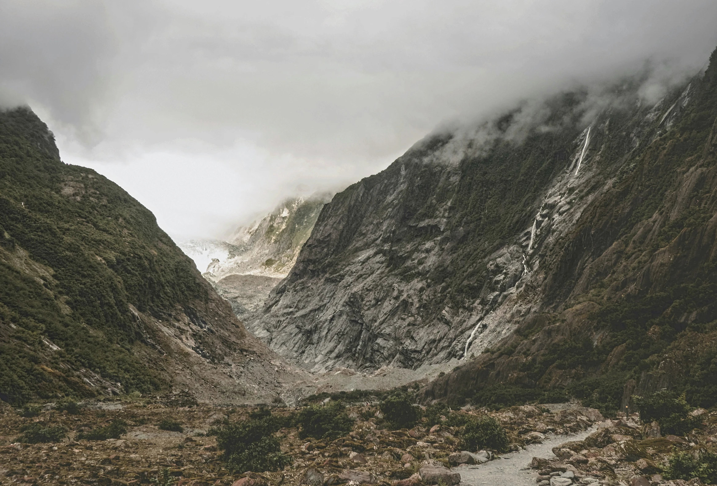 some mountains are very thick and have snow on them