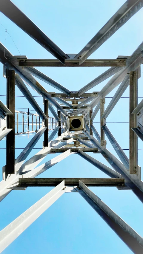 the structure is under the clear sky, as well as a security camera