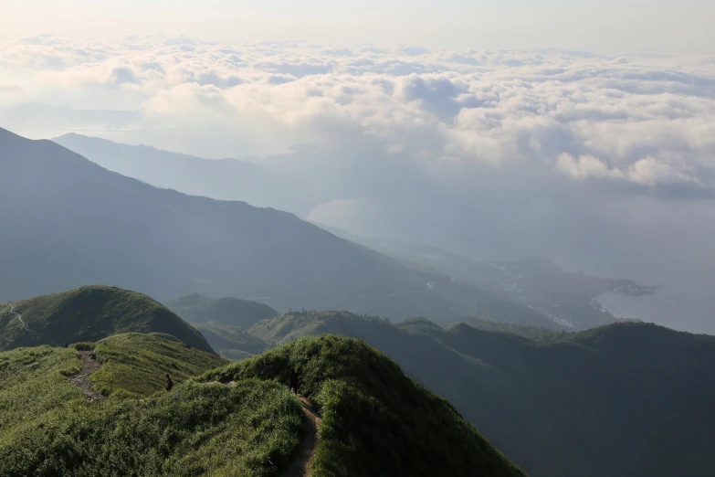 mountains and valleys are covered with lush vegetation