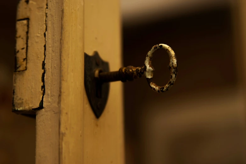 close up of an open door with a handle