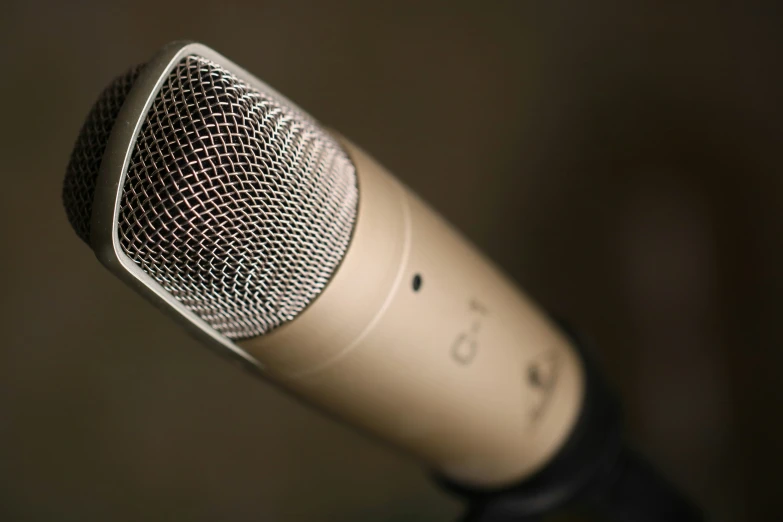 a microphone with the number 6 on it is seen from above