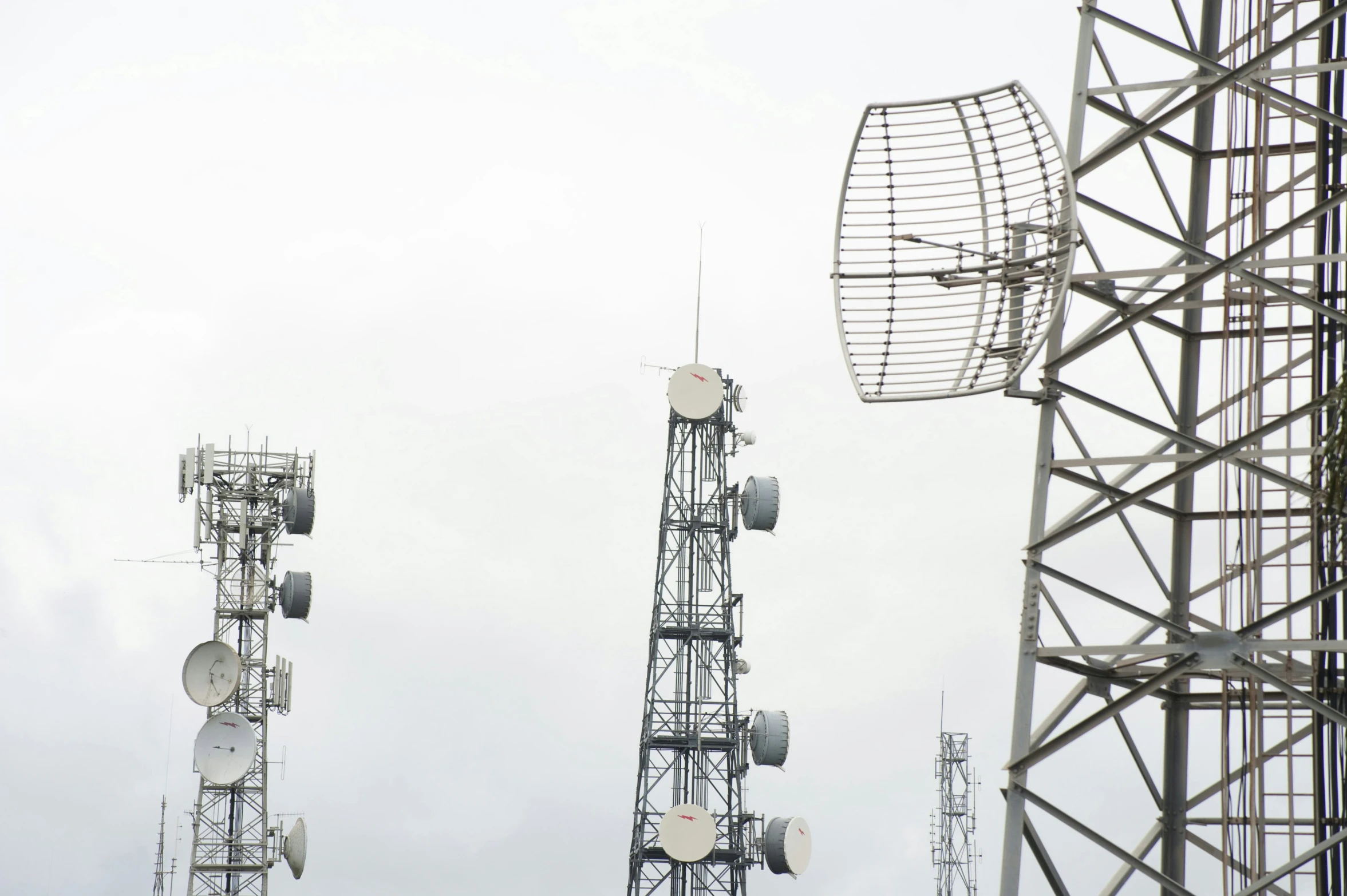 there are four cellular towers that have the antennas up