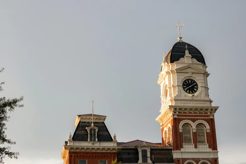 a tall building with a clock on the top