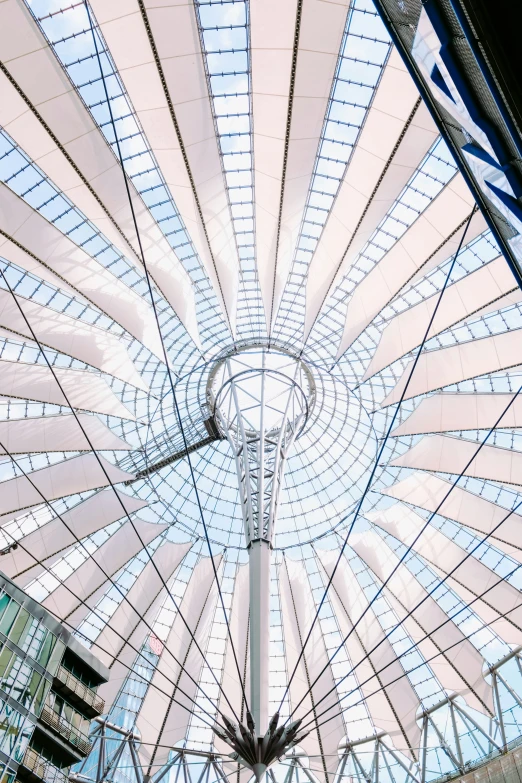 a ceiling with some glass and metal in it