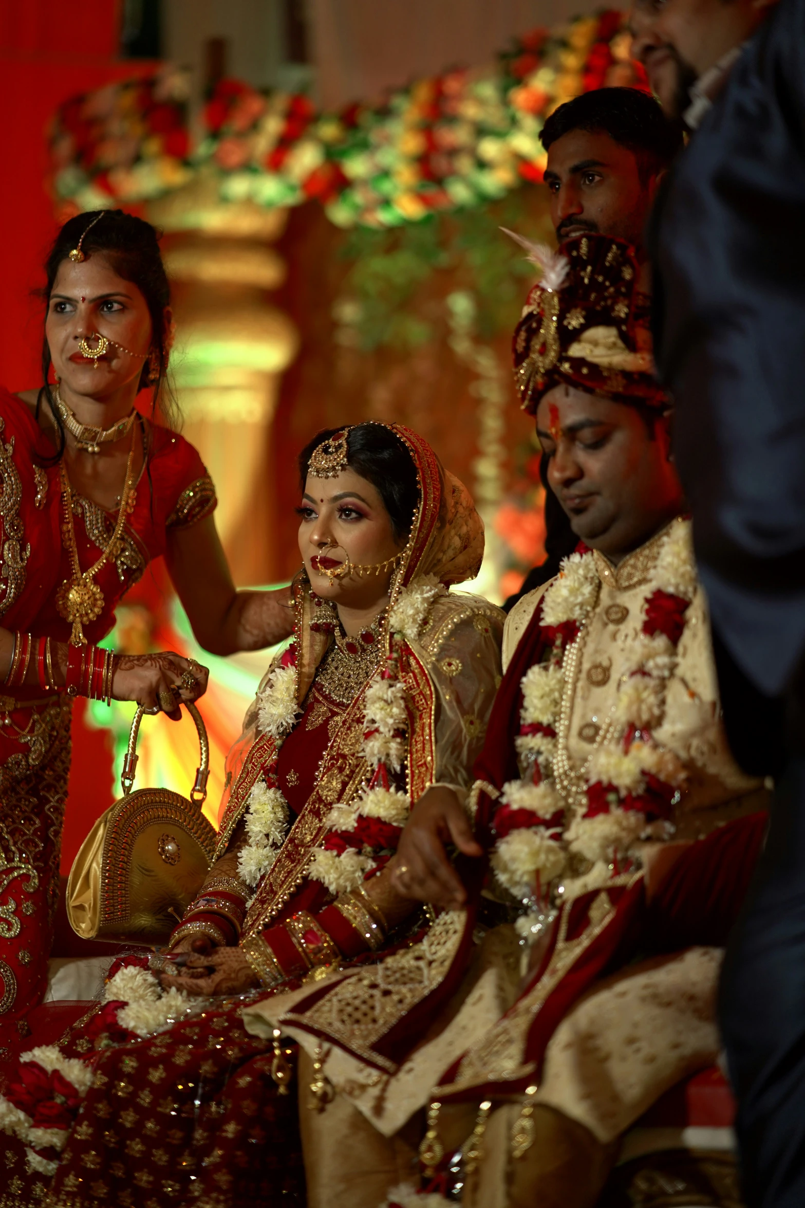 a bride and her friends are waiting for the wedding to start