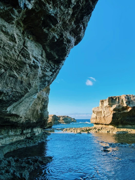 a view out to the sea from the cliffs in wales