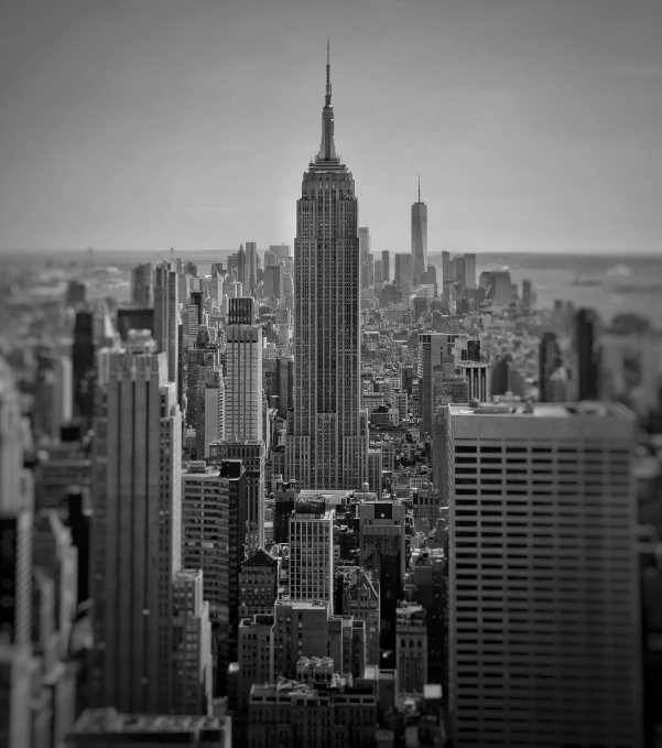 black and white pograph of the empire building in new york city