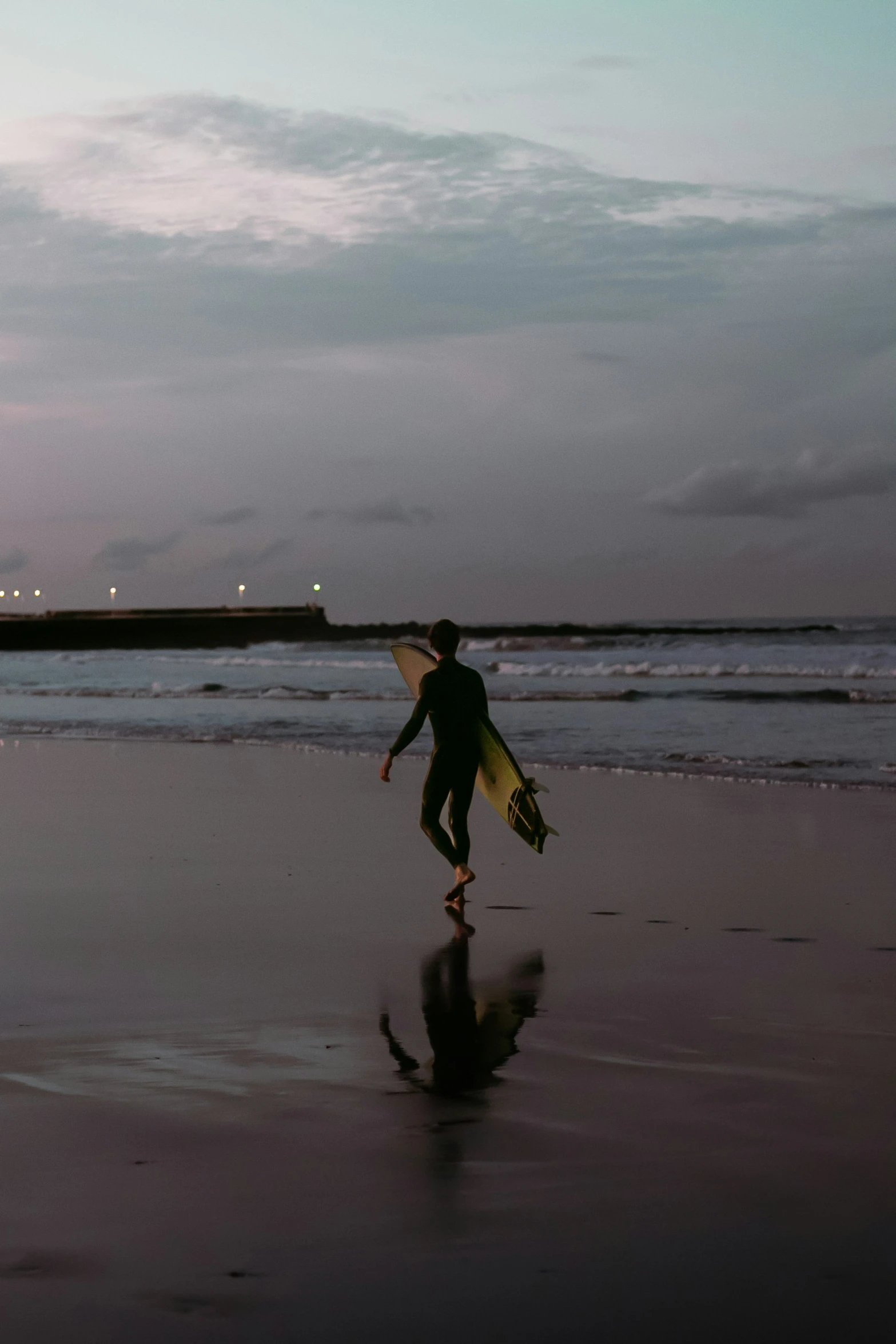 a surfer holding his board on the shore