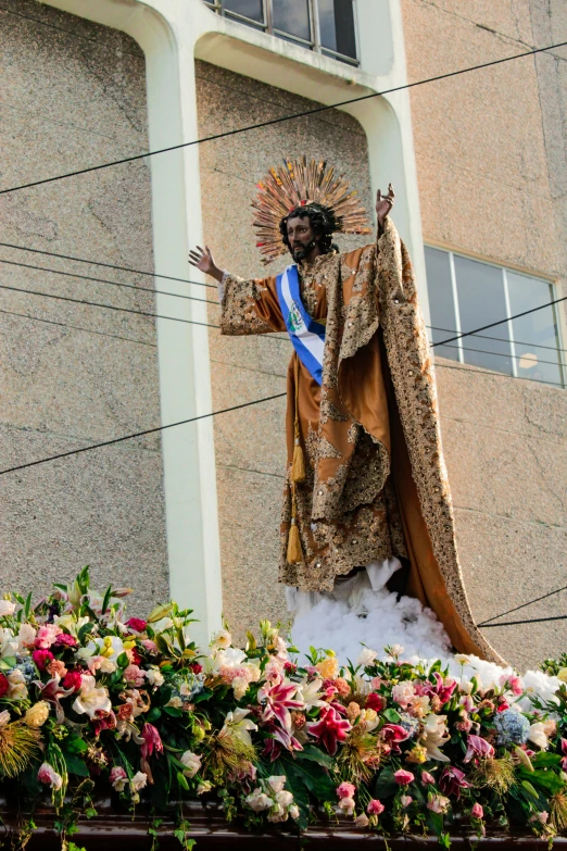 an image of a statue with a gold cloak