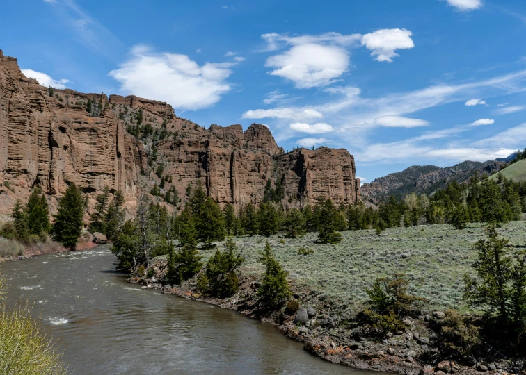 the canyon is dotted with tall, thin rocks