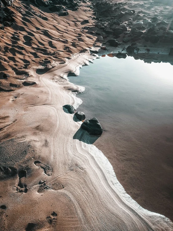 there is a very big pond of water near the desert