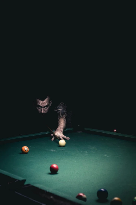 a man that is standing in front of a pool table