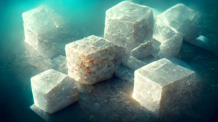 a group of cubes that are made of ice