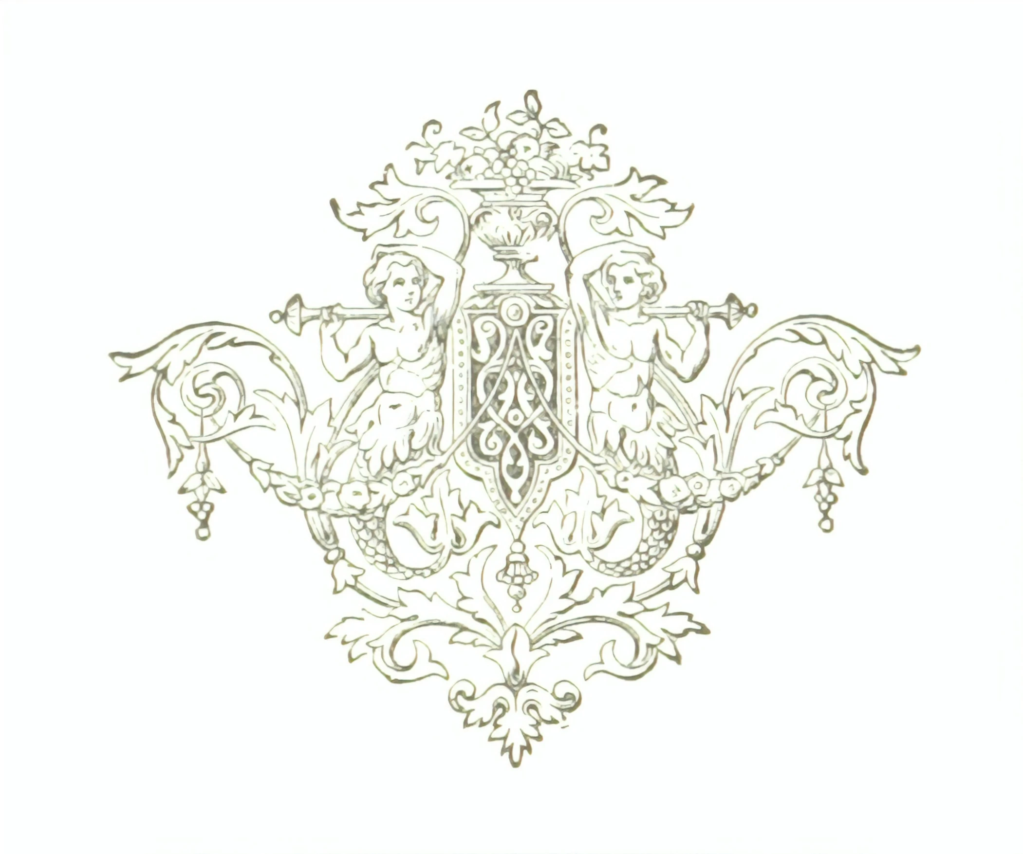 a drawing of a crest on a white background