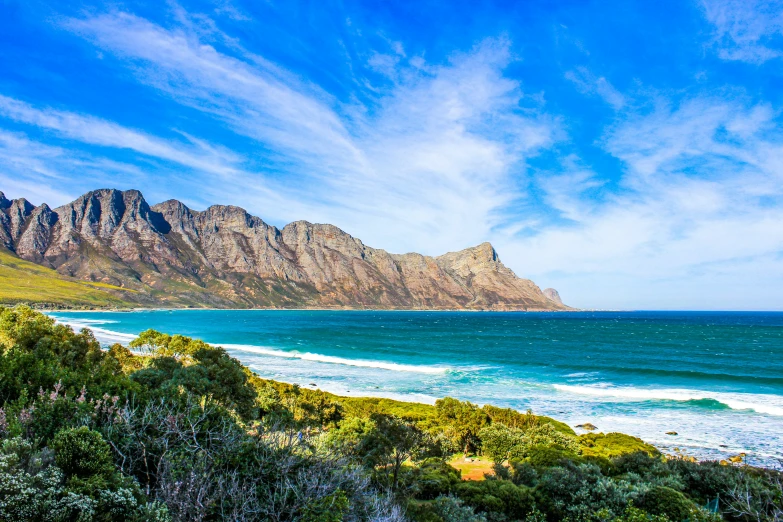 the view from a high cliff near the beach