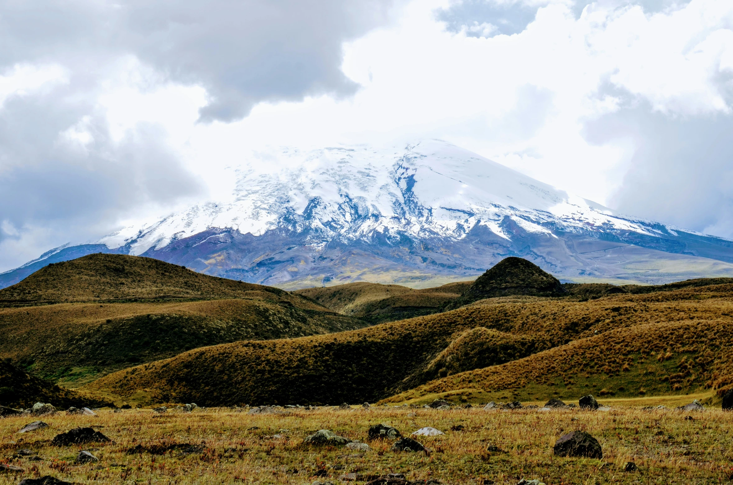 there is a snow mountain in the distance