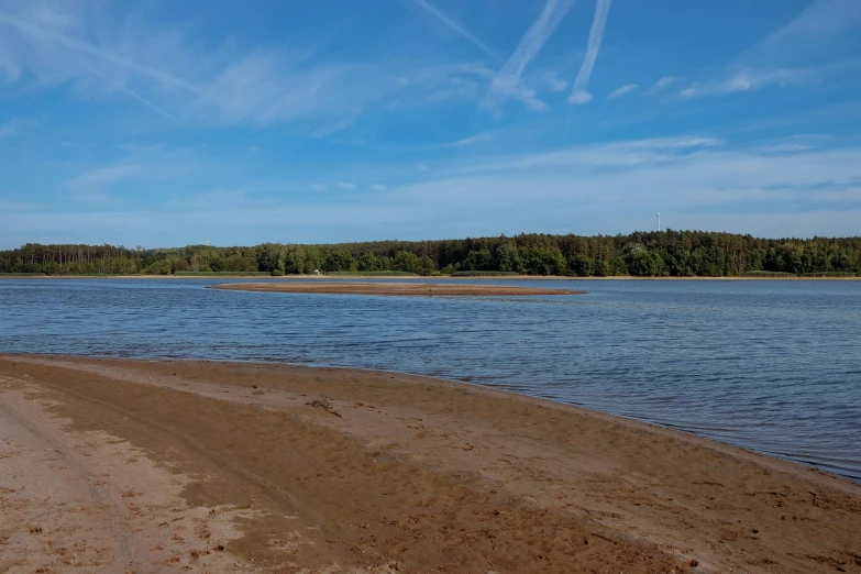 a large body of water surrounded by land