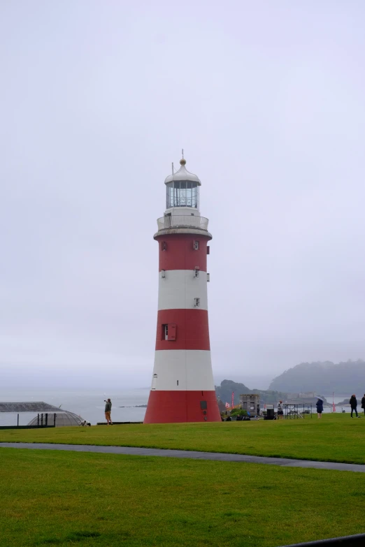 the lighthouse is built and has two levels