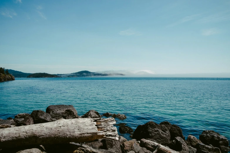 a po from a beach shore looking out to sea