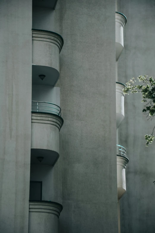 two balconies against the side of the building