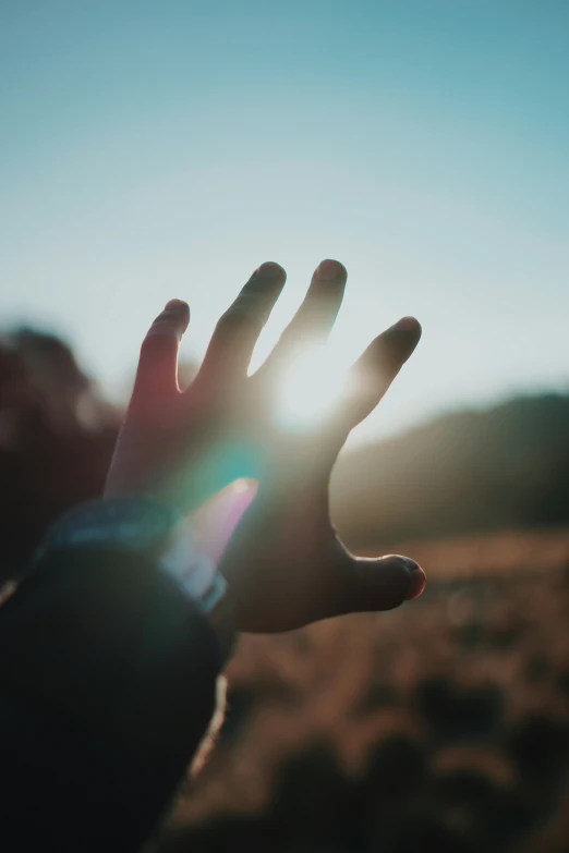 person holding their hand out for the camera