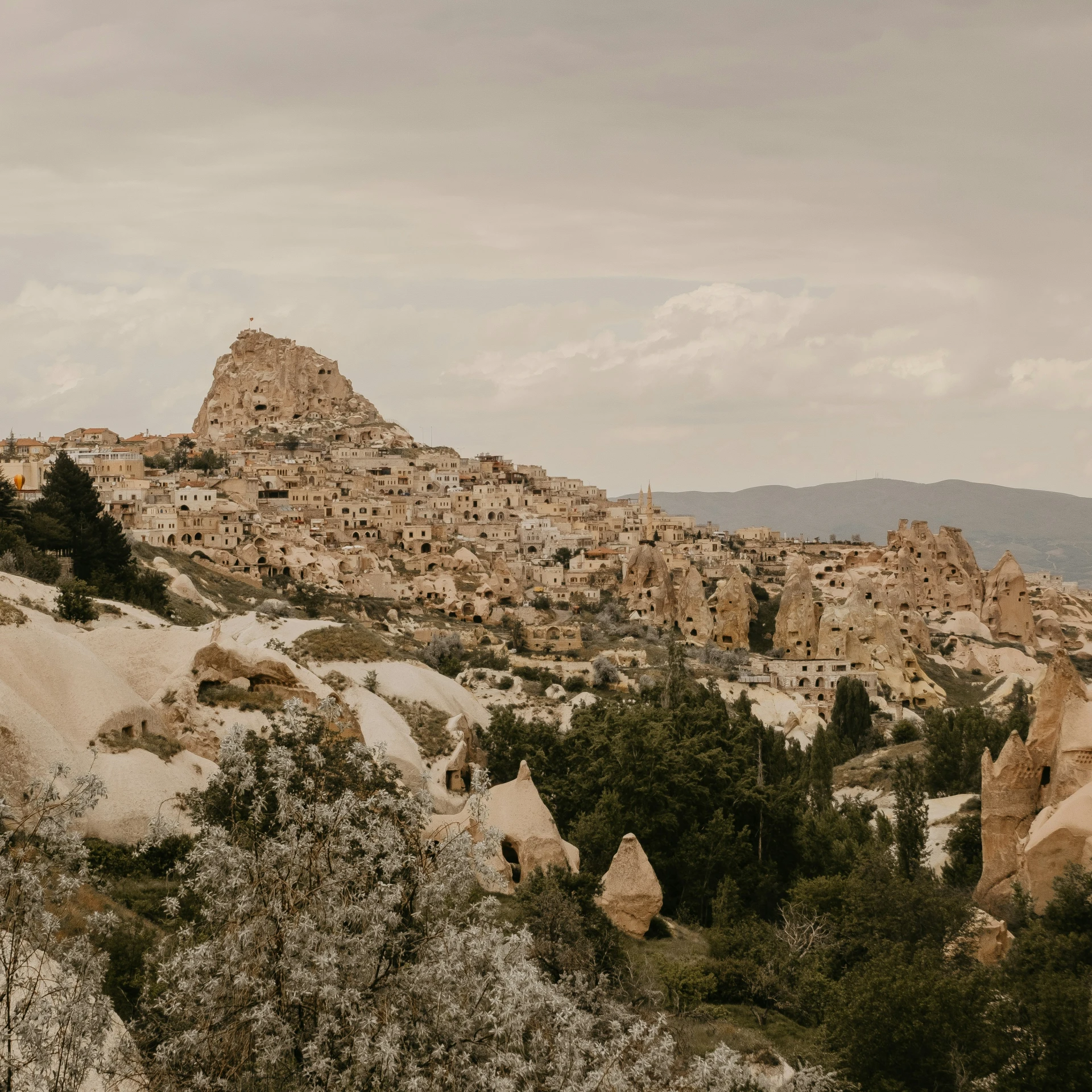 a view from atop of an arid cliff