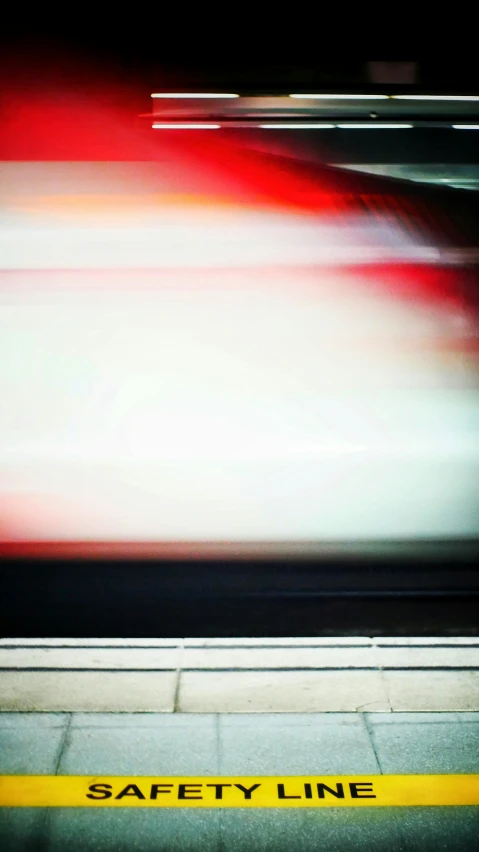 the image shows a train moving around with blurred colors