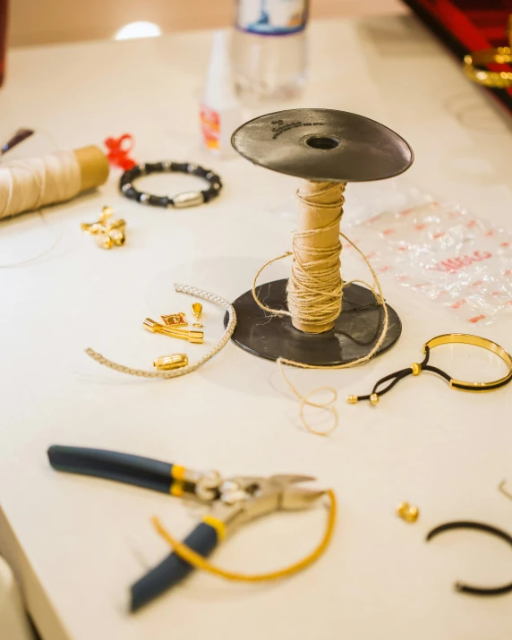 sewing thread and supplies on a table top