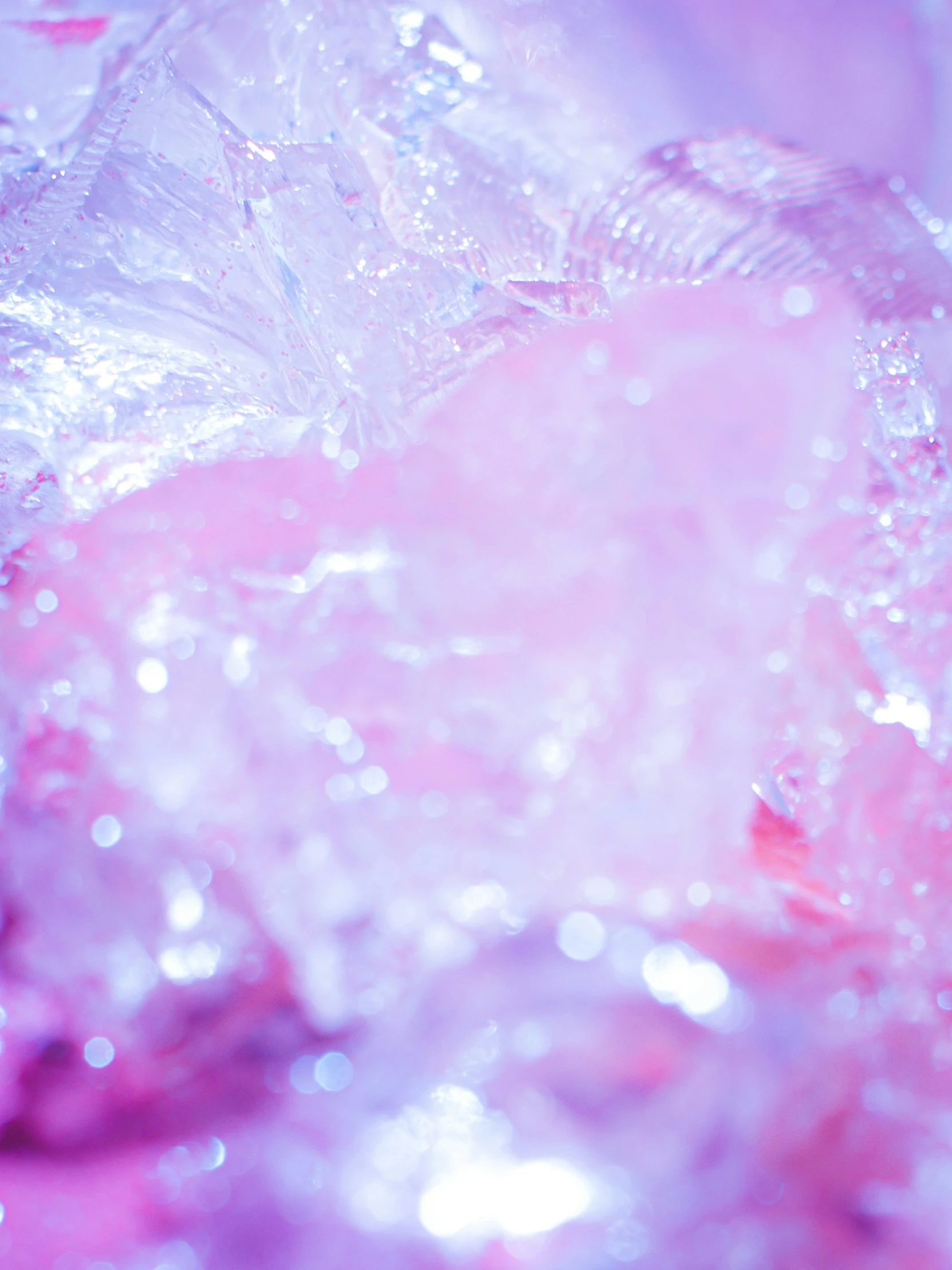 a close up of a pink flower in some water